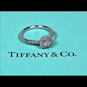 Tiffany & Co. Diamond platinum Halo Ring